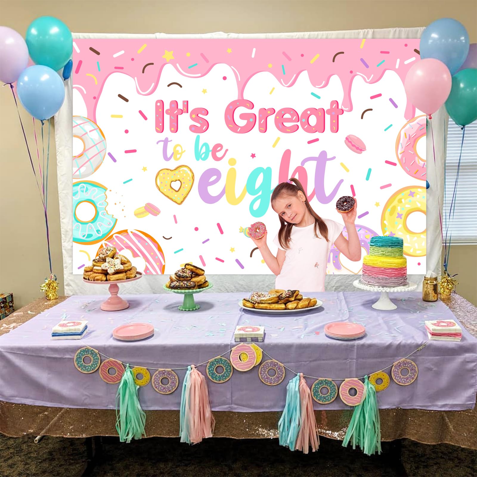Donut Grow Up Banner Kit – DIY Glitter Paper Garland For Baby Shower, Birthday Party Decorations – Gold