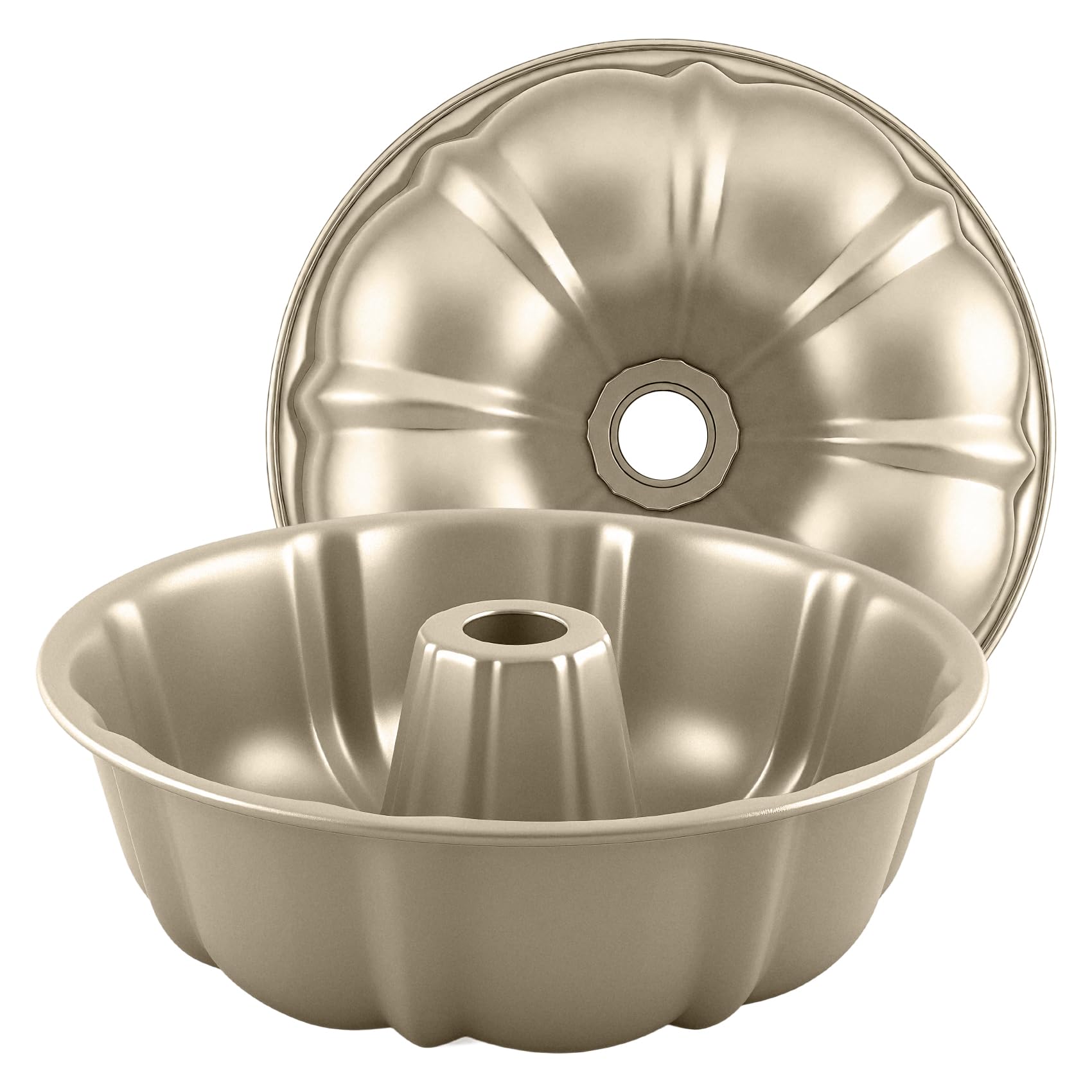 Shinsin 10” Cake Pan 2-PACK, Nonstick Round Cake Baking Pan, Buntz Pound Cake Mold,Tube Bakeware,Baking Mold for Jello/Gelatin/Chocoflan/Flan, Non Toxic, Easy Clean - Black