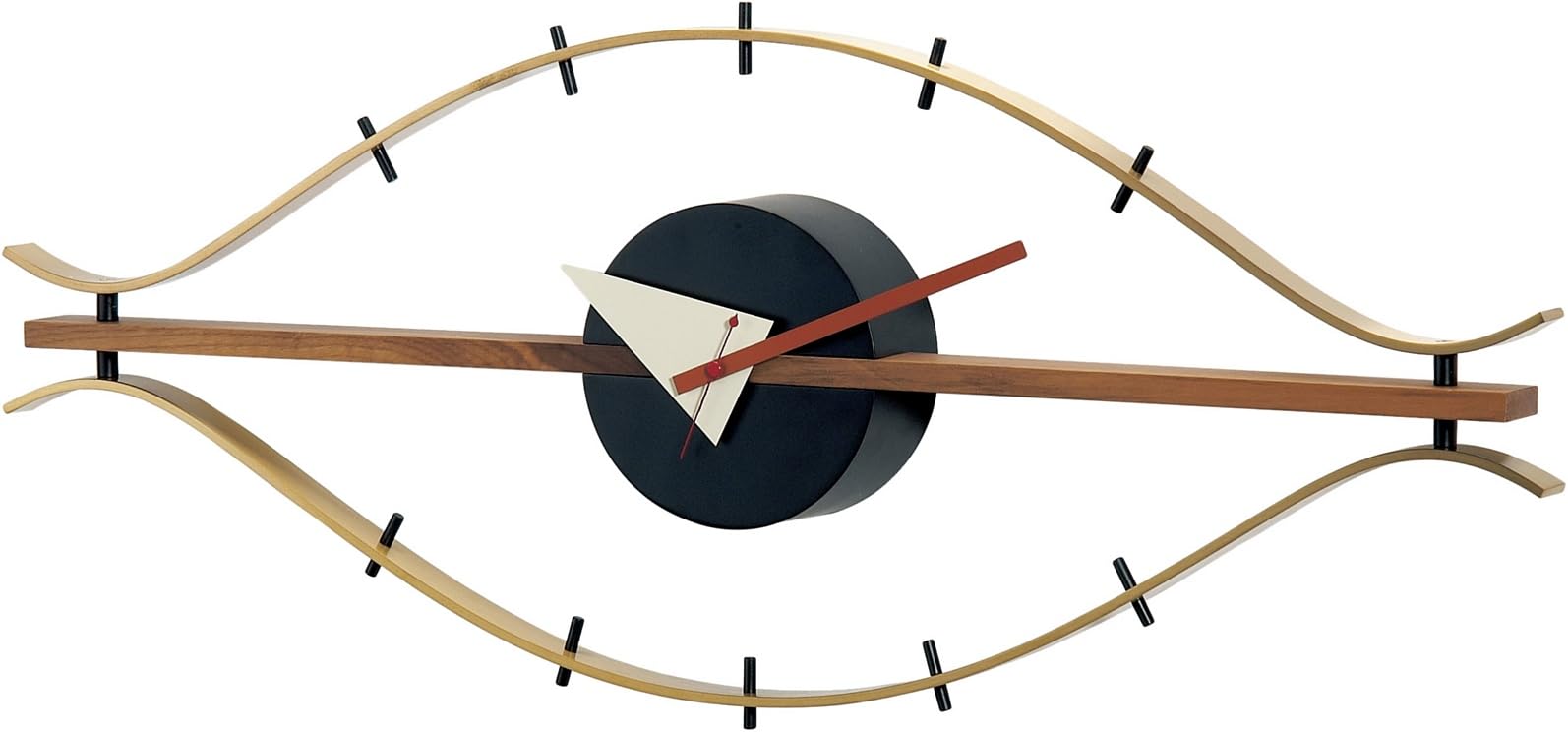 Telechron Wood Eye Clock, Brass/Brown