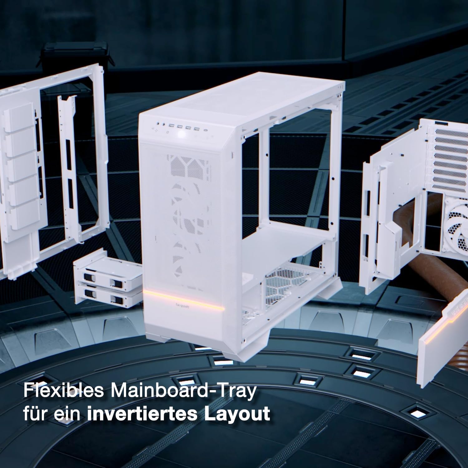 be quiet! Dark Base Pro 901 White PC case, Maximum Airflow, 3X Silent Wings 4 PWM Fans, virtually inaudible Operation, Flexible Motherboard Tray for an Inverted Layout, ARGB Lighting, BGW51