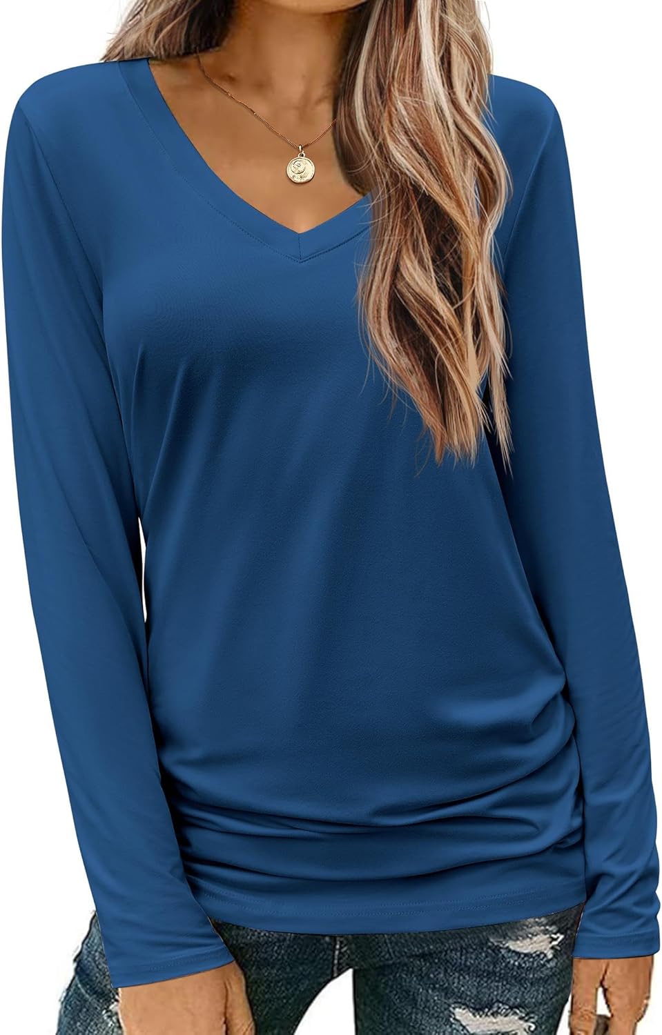 Zeagoo Womens T Shirts Long Sleeve V Neck Basic Tee...
