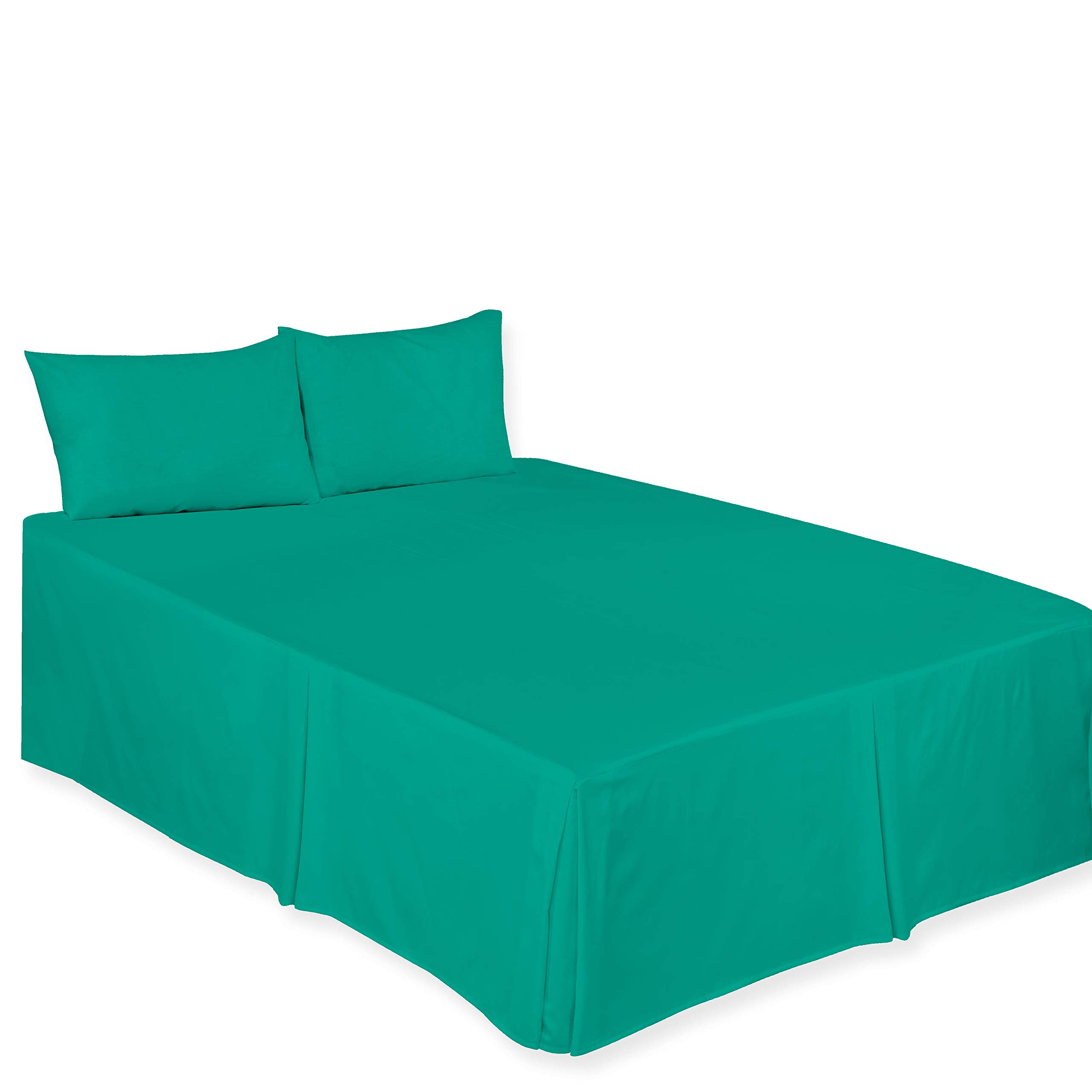 Arlinens Teal Luxury Plain Dyed Poly Cotton Platform Base Valance Sheet In Following Colours And Sizes (Single, )