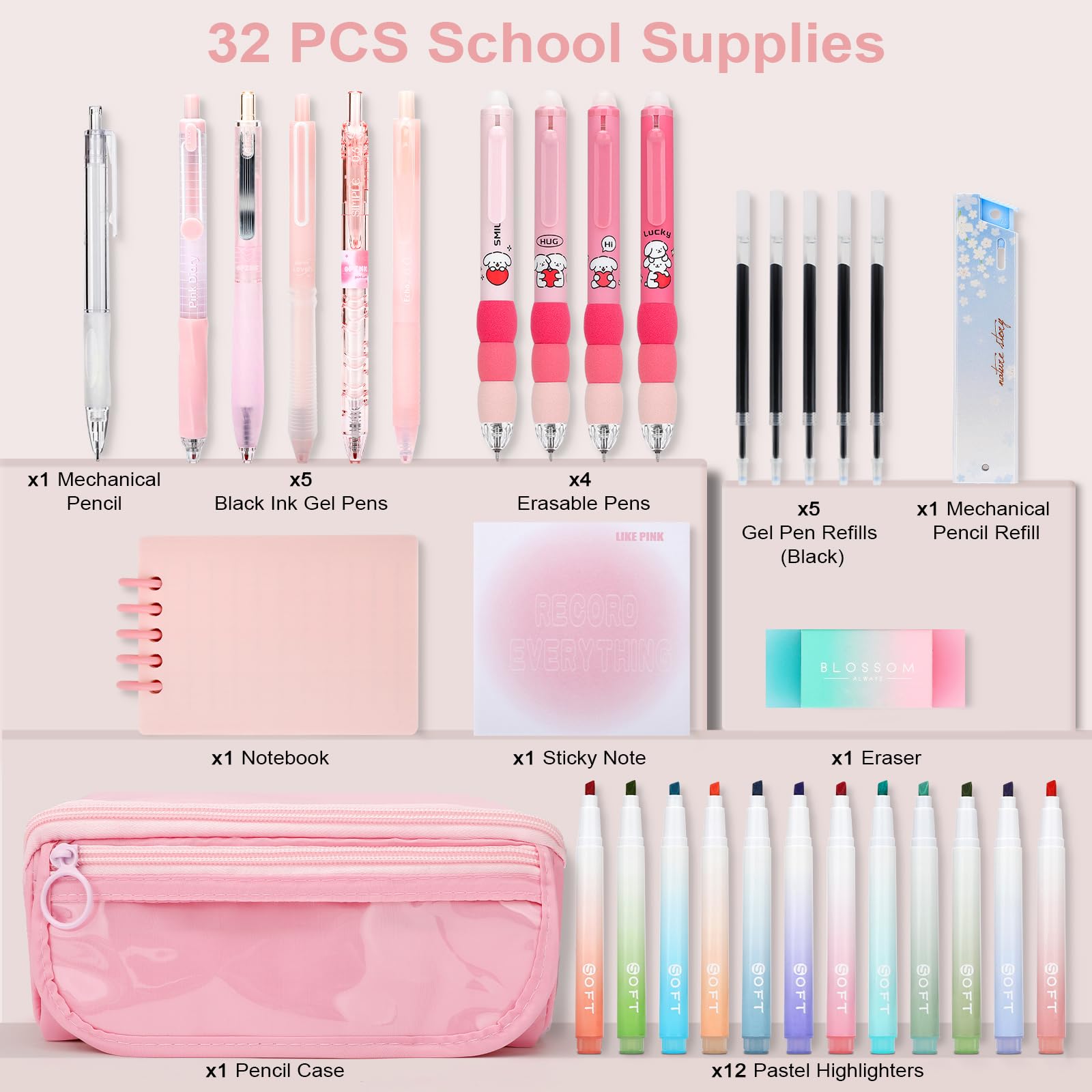 OPPZZIT Set Penne Gel Cancellabile, 63 Pezzi Articoli di Cancelleria Aesthetic con 5 Penne Gel, 12 Evidenziatori, 6 Portamine, 1 Astuccio Viola, Forniture Scolastiche & Regalini Compleanno Bambini OPPZZIT Set Penne Gel Cancellabile, 63 Pezzi Articoli di Cancelleria Aesthetic con 5 Penne Gel, 12 Evidenziatori, 6 Portamine, 1 Astuccio Viola, Forniture Scolastiche & Regalini Compleanno Bambini