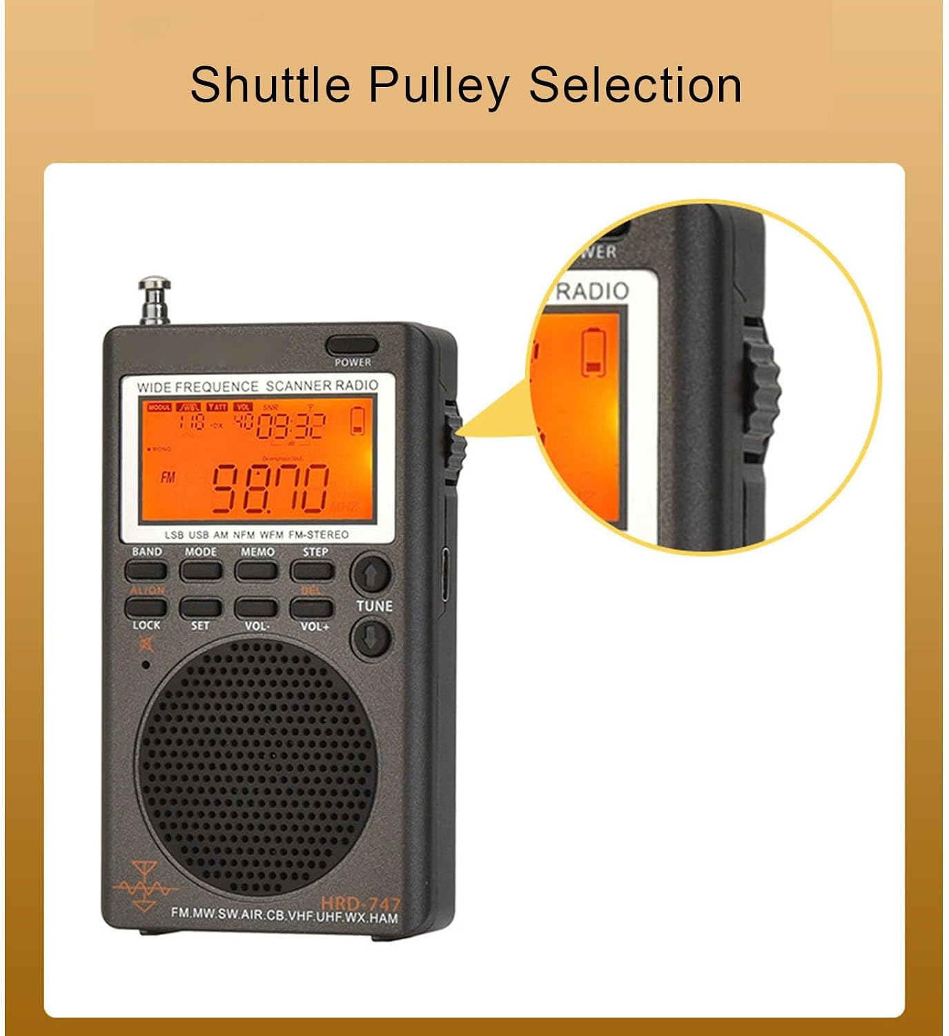Eujgoov Full Band DSP Radio Modern Technology Digital Receiver 1000 Frequencies Portable for All Types of Broadcasts and Users
