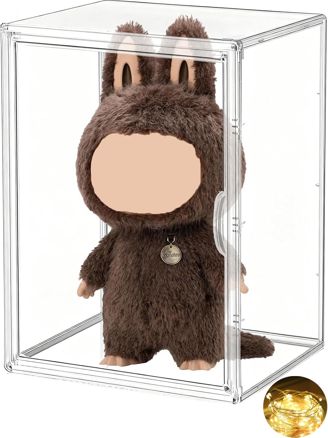 DuvinDD Acrylic Display Case for Labubu Zimomo Doll, 23.6 inch Tall Large Display Case with Magnetic Door, Clear Dustproof Protective Storage Box for Collectibles (13.8x11.8x23.6inch)