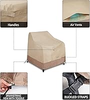 Vista 5 de Funda para silla de patio, resistente al agua, para exteriores, protección contra todo tipo de clima, funda para muebles de césped, paquete de 2