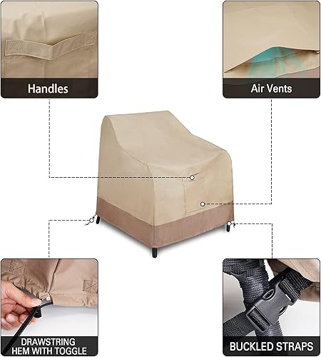 Miniatura 5 de ProHome Direct Funda para silla de patio, resistente al agua, para exteriores, protección contra todo tipo de clima, funda para muebles de césped,