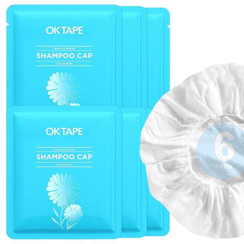 Touca de xampu sem enxágue OK TAPE com fragrância de camomila, pacote com 6