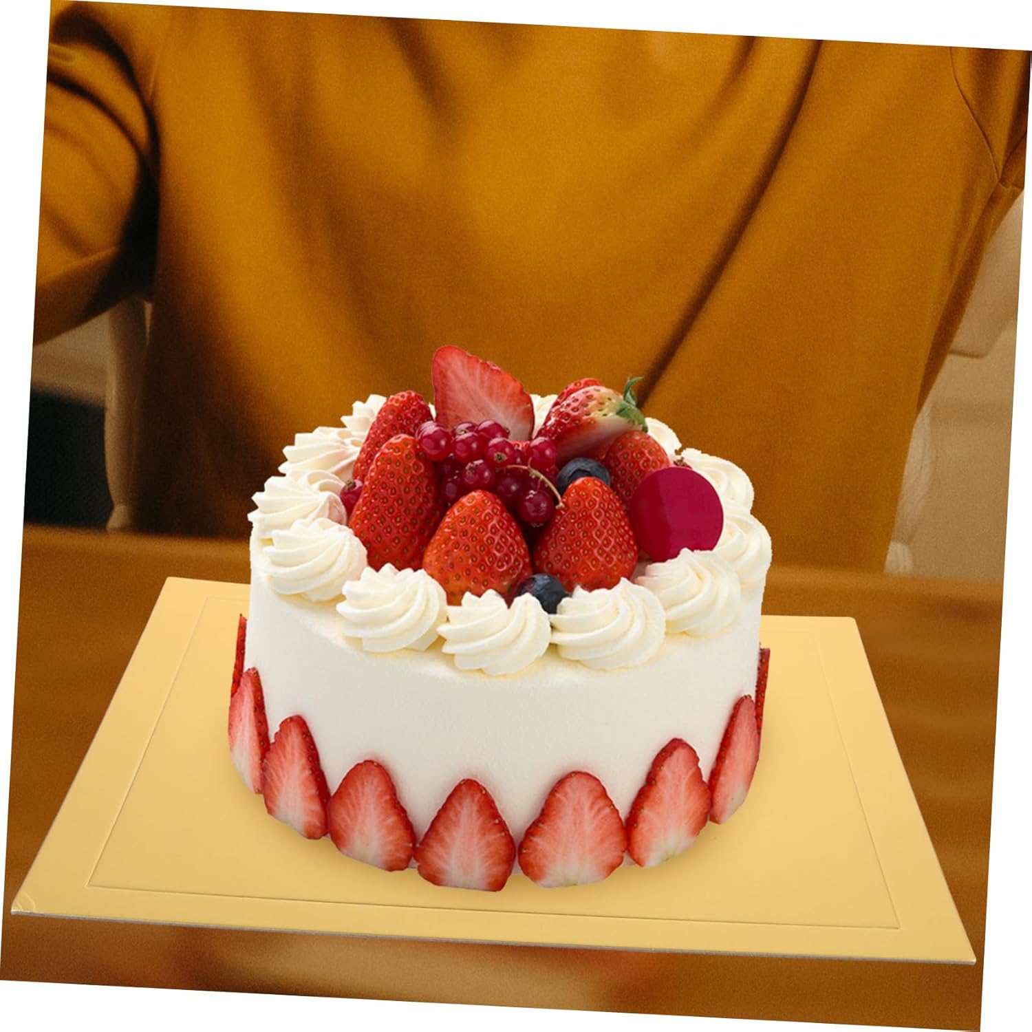 LABRIMP 5pcs Thickened Paper Cake Mat Square Cake Boards Display Bases Paper for Baking Birthday Party