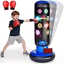 HopeRock Punching Bag for Kids, Boxing Set with Scoring, Light, Music, 4 Game Modes, Inflatable Boxing Bag with Gloves, Birthday Gifts Toys for 4-8-12 Years Old Boys
