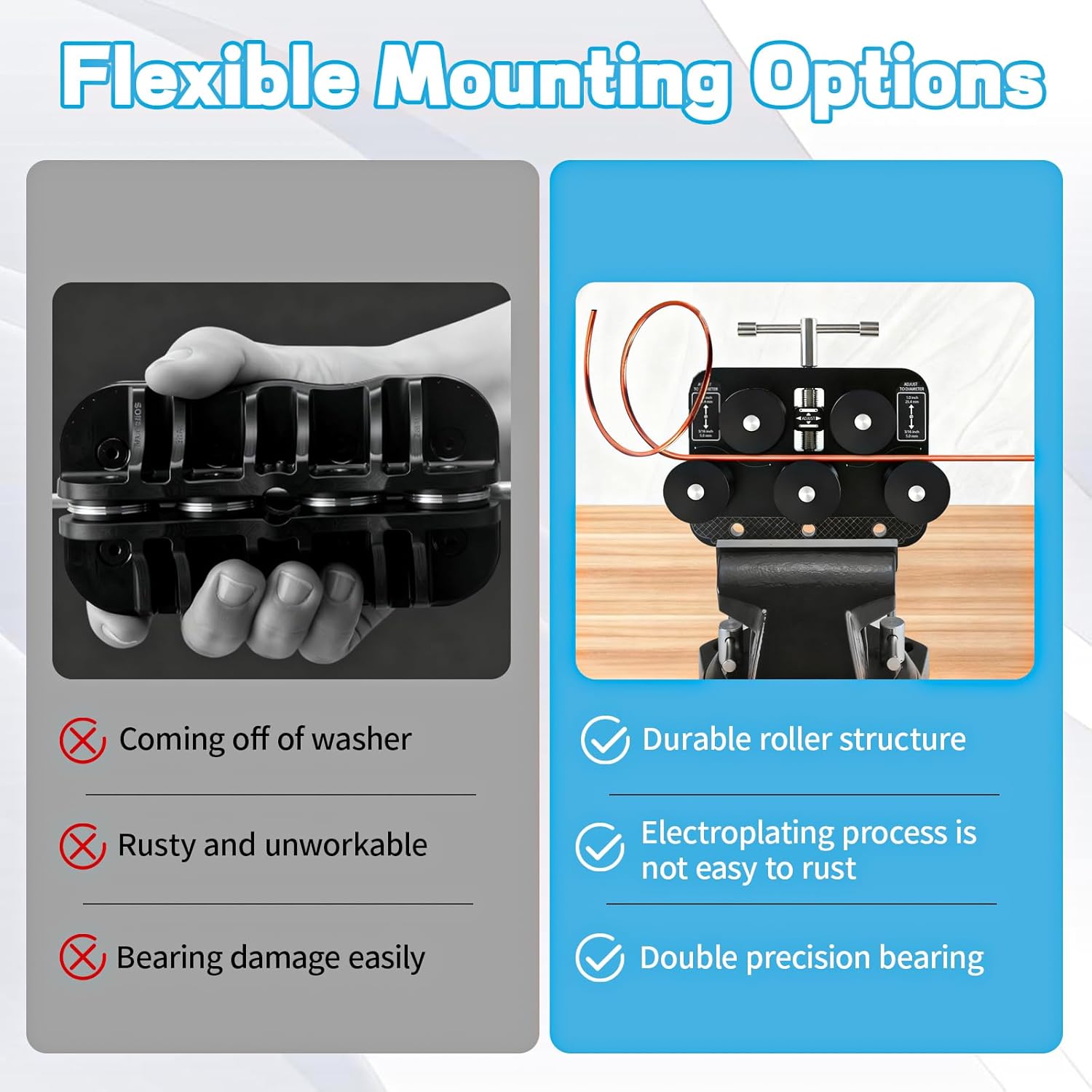 Tubing Straightener, Brake Line Tubing Adjustable Straightening Tool, Tube Straightener Tool for 3/16"-1.0" Diameter Wire Straightener for Copper, Aluminum, Steel Pipe, Bent Tubes, Fuel Lines