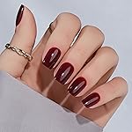 Press On Nails Short - Jofay Fashion Acrylic Press On Nails Red, Square Glue On Nails with Nail Glue, Fit Perfectly & Natural Stick On Nails in 16 Sizes - 32PCS Soft Gel Kit, Wine Red