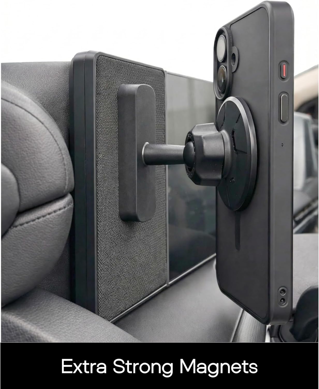 Magnetic Dashboard Phone Mount compatible with Hyundai Sonata/Kona/Santa Fe/Santa Cruz, Tucson (Select Trims), Ioniq 5/Ioniq 9, MagSafe-Compatible, Strong Dash Grip, Lock-Tight Ball Joint, All Black