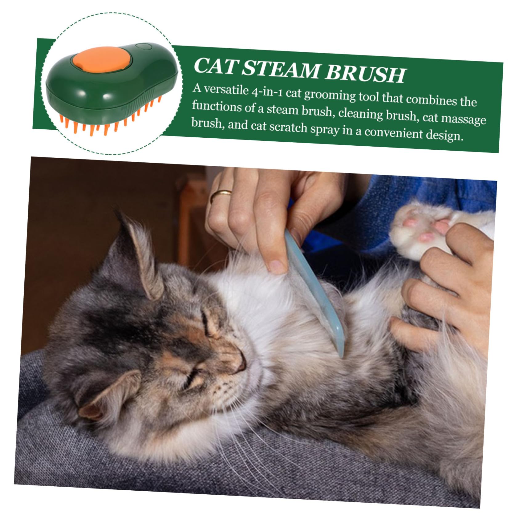 BESPORTBLE 5pièces Brosse à Vapeur Pour Chat Avocat Brosse De Massage Auto-nettoyante Pour Toilettage Apaisant Et Pratique Lors Bain Animaux De Compagnie