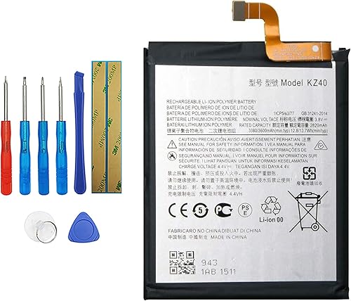 KZ40 - Batería de repuesto compatible con Moto Z4 XT1980 con kit de herramientas