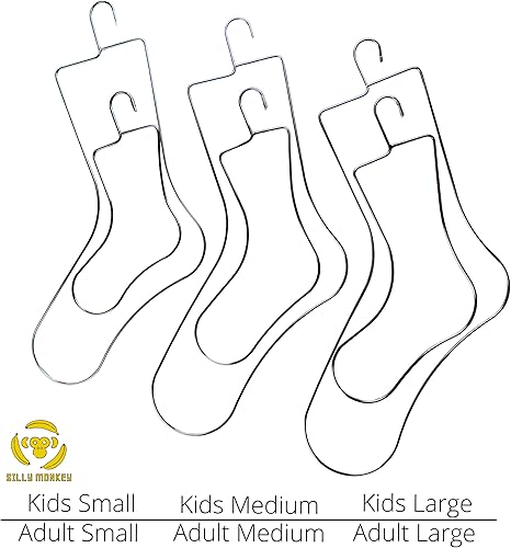 Miniatura 6 de SILLY MONKEY Bloqueadores de calcetines de tamaño infantil y colgador de secado de ropa de acero inoxidable, completo con 3 pares de bloqueadores de