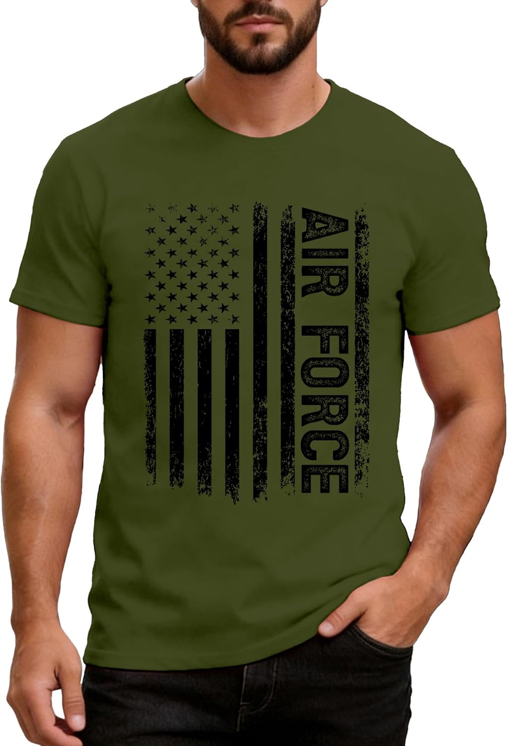 Mens American Flag Shirt USA Air Force Tshirts Patriotic 4th of July T-Shirt Memorial Day Tee Tops