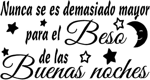 Calcomanías de pared españolas beso buenas noches despegar y pegar decoración decorativa para pared Nunca se ES demasiado Mayor Mensajes textos