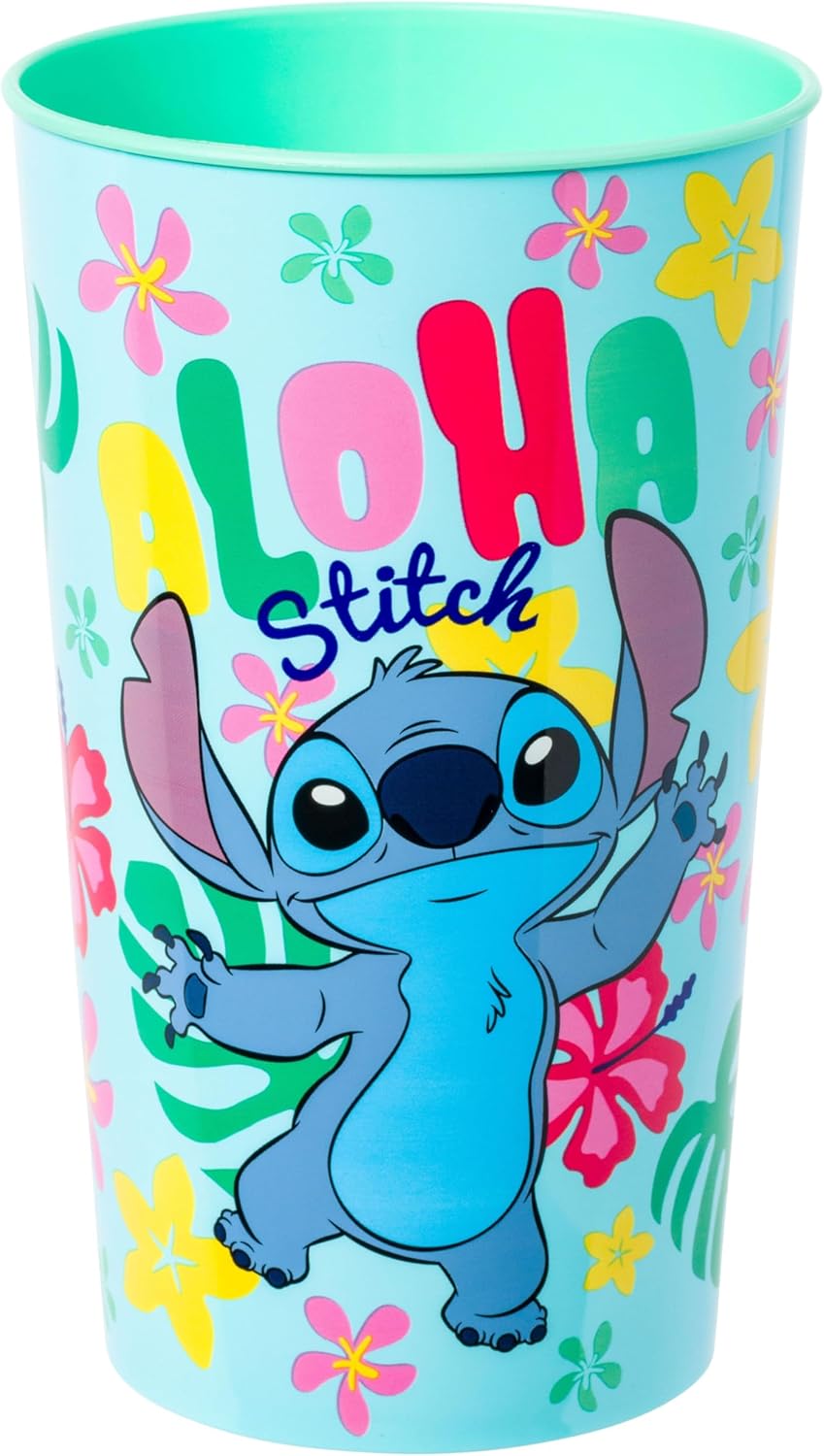 Silver Buffalo Disney Lilo and Stitch “Aloha” Colorful 4 Piece Plastic Cup Set, 22 Ounces - Image 4