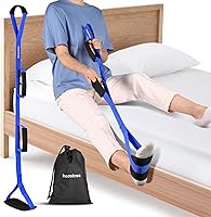 Vista 7 de Correa de levantamiento de piernas de 39 pulgadas de largo con asas acolchadas y bucle para el pie, levantador rígido de piernas, kit