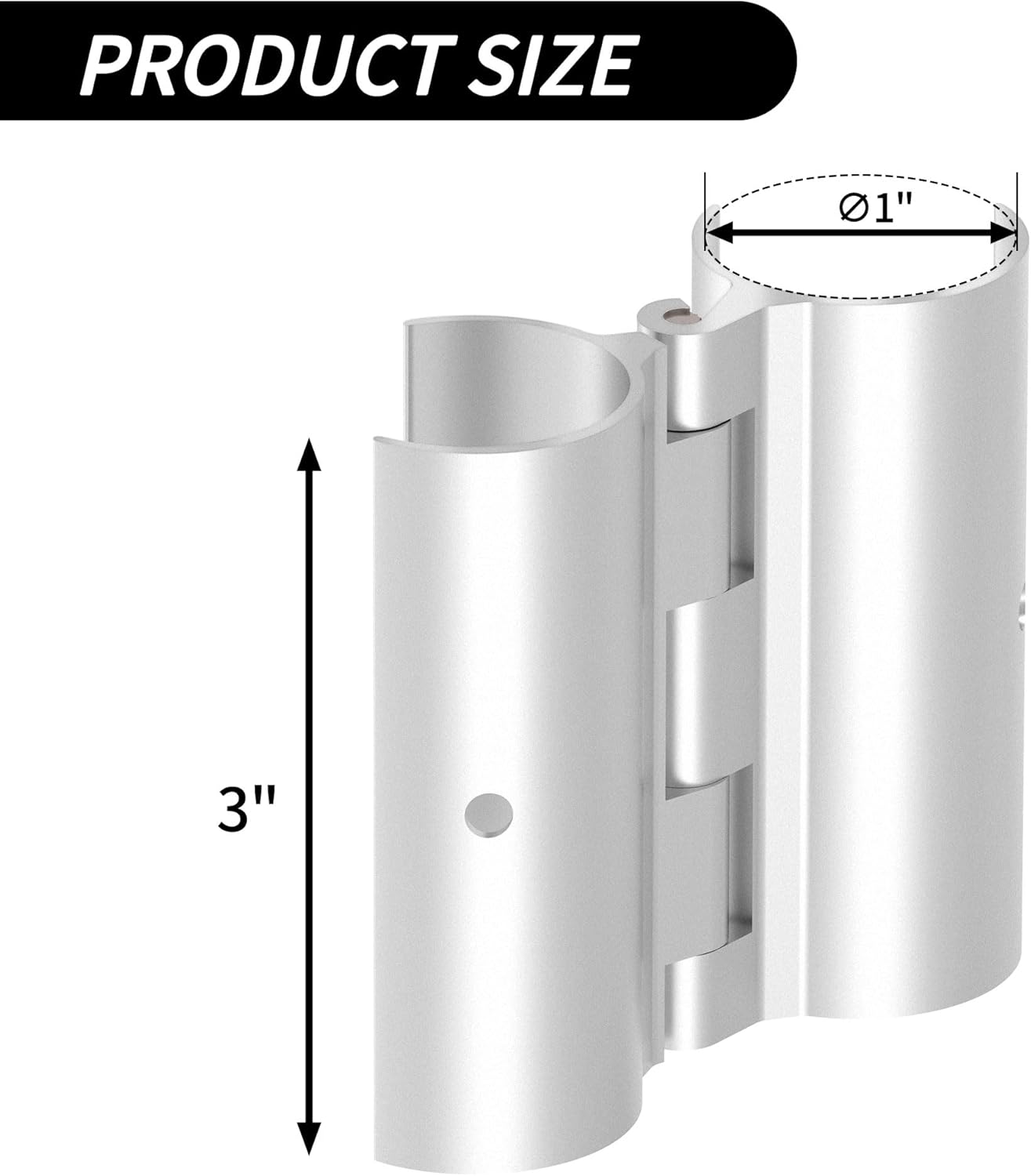 2 Pack Aluminum Snap-On Hinge for PVC Doors Vents or Gates,Perfect for Door Hinges for PVC Built Items (1 Inch/25.4mm)
