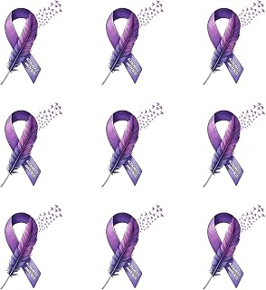 Ribbon Dementia Alzheimer's Awareness Iron On Transfer for Tshirts 9pcs