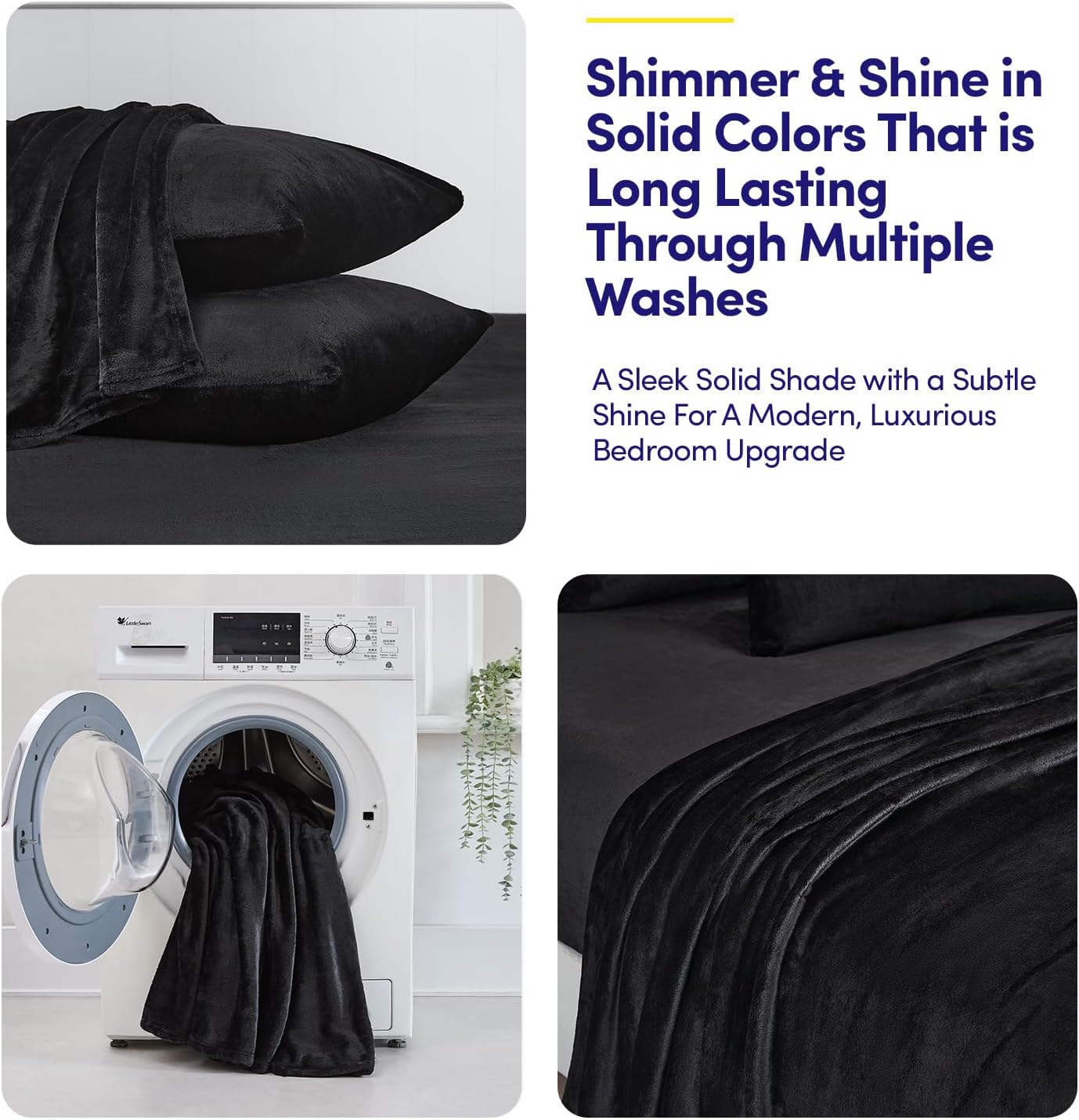 Fleece Sheets King Size – Deep Pocket Bedding Toasty Warm Microfleece Bed Sheets for Cold Weather Fall/Winter Comfort – Micro Fleece Fitted Sheet, Flat Sheet & Pillowcases