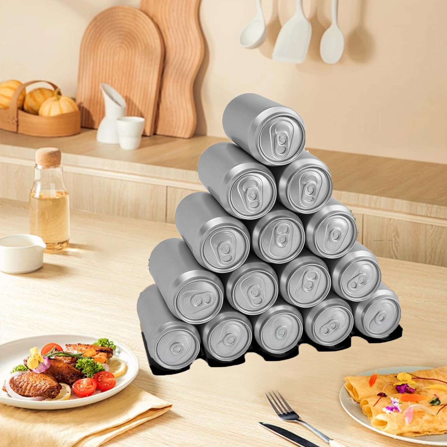 2x Range Bouteilles Frigo En Silicone - Support Empilable Jusqu'à 10 Bouteilles, Antidérapant Pour Vin Et Canettes