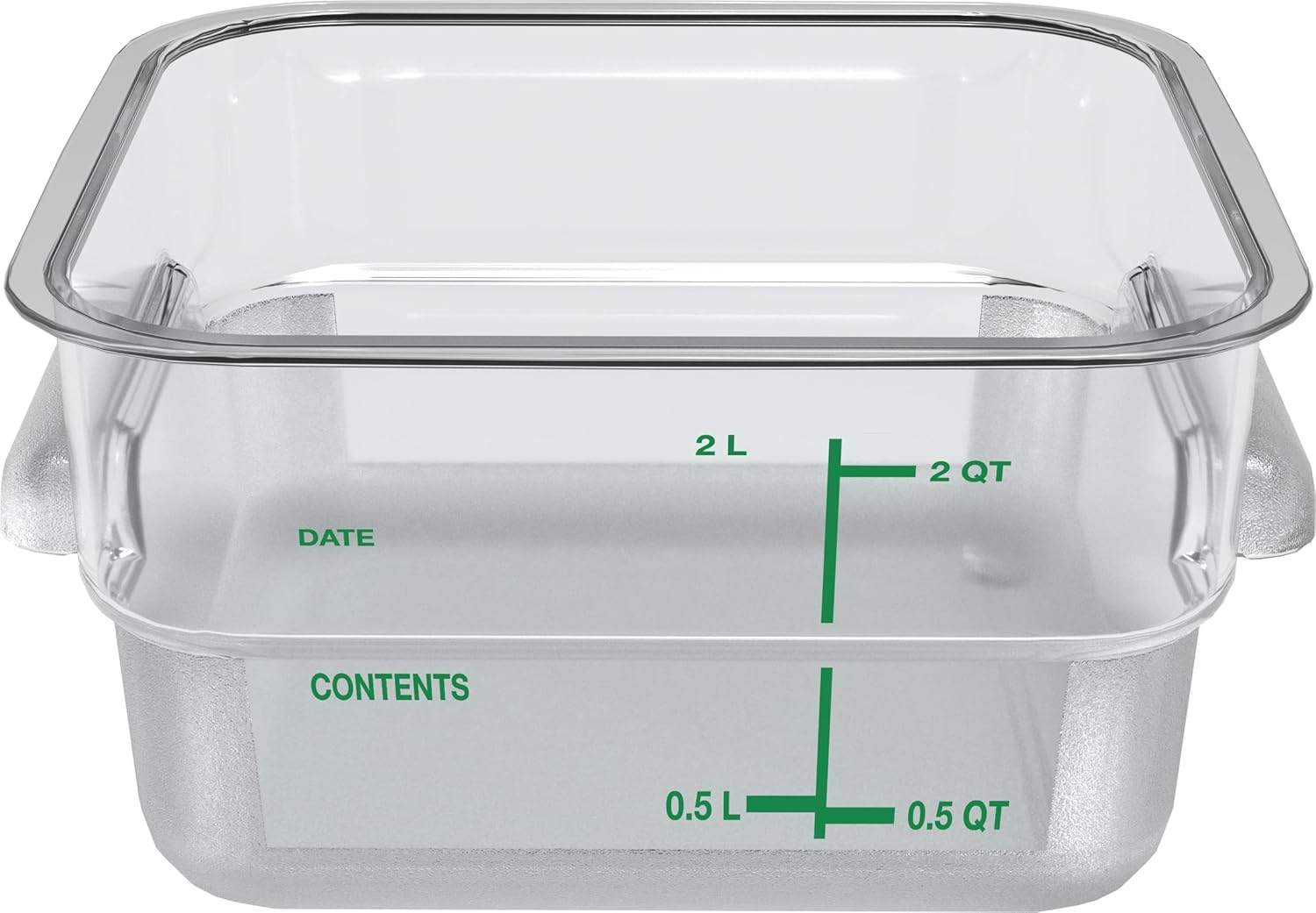 Carlisle FoodService Products Squares Square Food Storage Container with Stackable Design for Catering, Buffets, Restaurants, Polycarbonate (Pc), 2 Quarts, Clear, (Pack of 6)