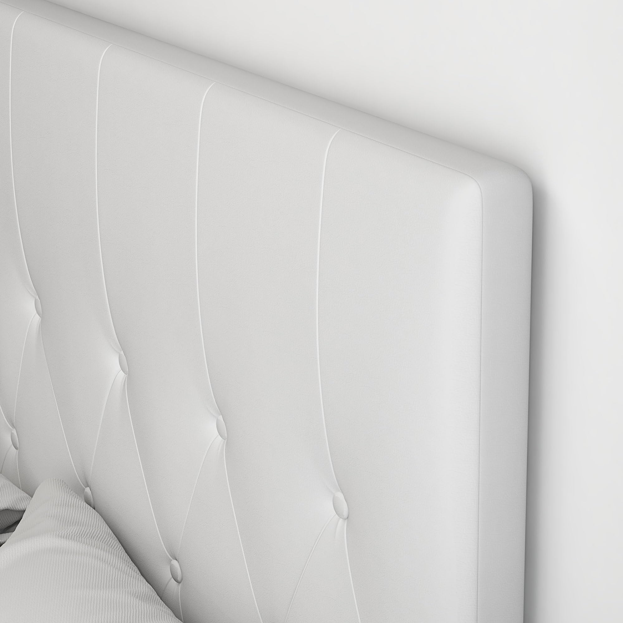 HOMCOM Cabecero de Cama 160 cm Cabezal de Cama Tapizado en PU 2 Formas de Uso Vertical o Montado a la Pared Cabecero para Dormitorio Blanco