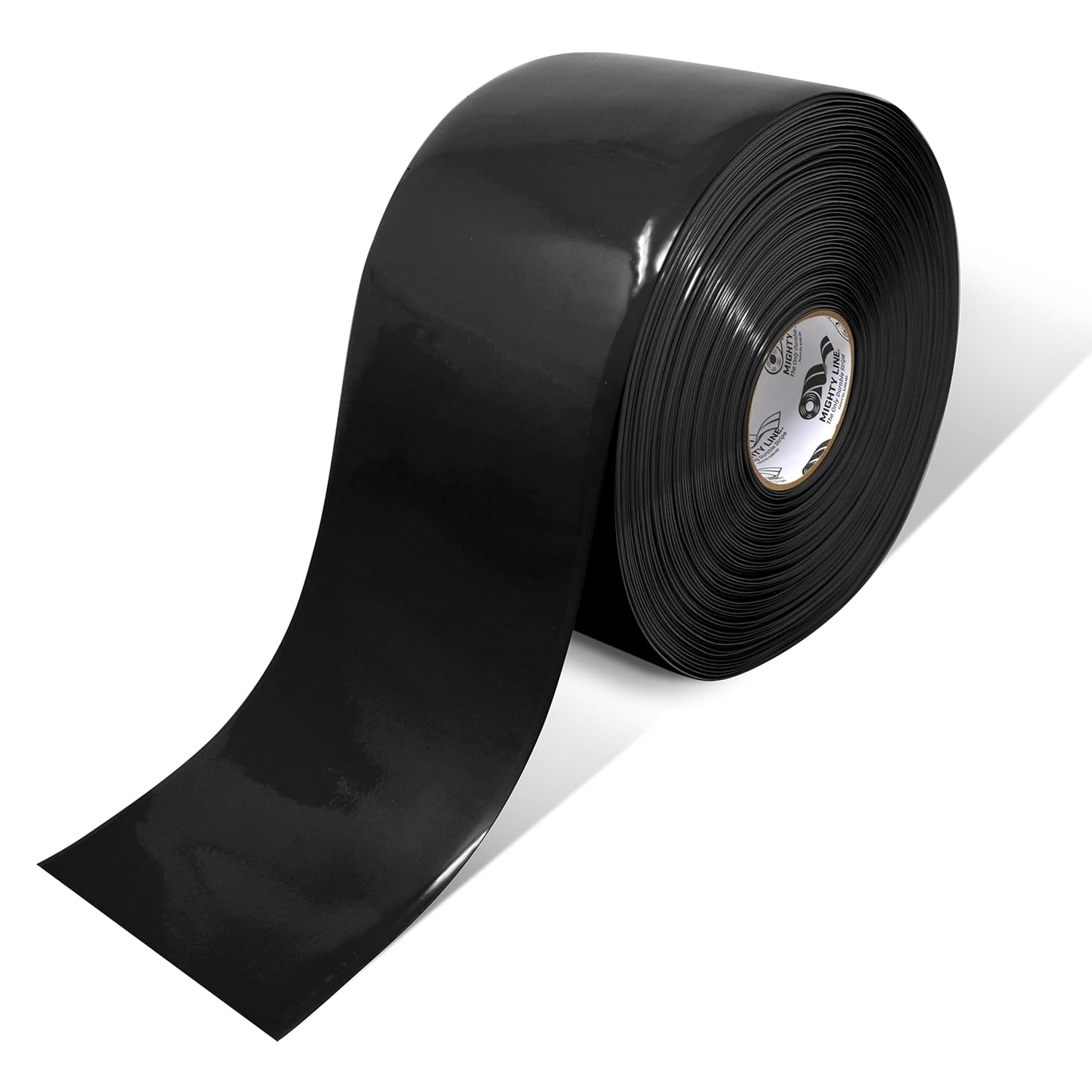 Mighty Line Solid Color 5S Floor Marking Tape for Industrial, Caution, Warning, Safety, Warehouse, Gym, Dance Floor, Line Set Marker, Flooring, Heavy-Duty Adhesive, 6 inch Wide, 100' Roll, Black