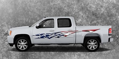 2 calcomanías laterales de la bandera estadounidense para automóvil, camión, rayas gráficas, vinilo #B1288 Bandera de Estados Unidos (6 pies de