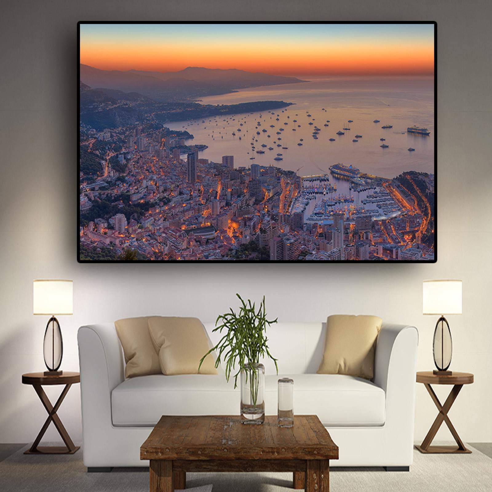 Decoración de pared para salones apagados con un lienzo náutico de barcos 8