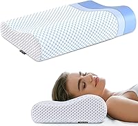 Vista 8 de Almohada de espuma viscoelástica para cama para dormir, almohada ortopédica cervical de contorno de cuello ergonómica para personas que duermen
