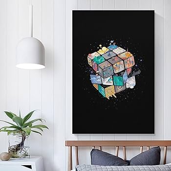 Amazon.co.jp: 絵画 カラールービックキューブインテリア 絵画