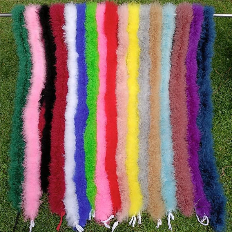 2 Meters Thicken 50G Turkey Feathers Boa Colored Marabou Feathers For Crafts Fringe Trim Strip Carnival Wedding Decoration Decor - (Color: Gray)