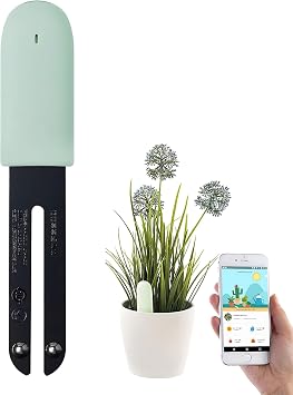 Soil Moisture Meter, 4 in 1 Smart Soil Test Kit, Plant Nutrition/Temperature/Moisture/Light Tester, Bluetooth Detector Intelligent Sensor