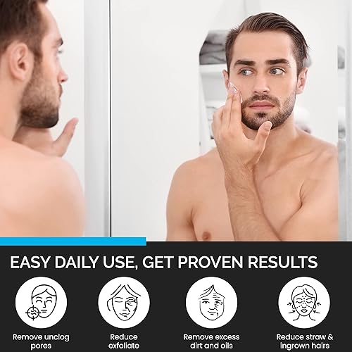 Miniatura 4 de Exfoliante facial revitalizante para hombres  Limpiador facial exfoliante diario  Carbón activado y cáscara de naranja  4 onzas