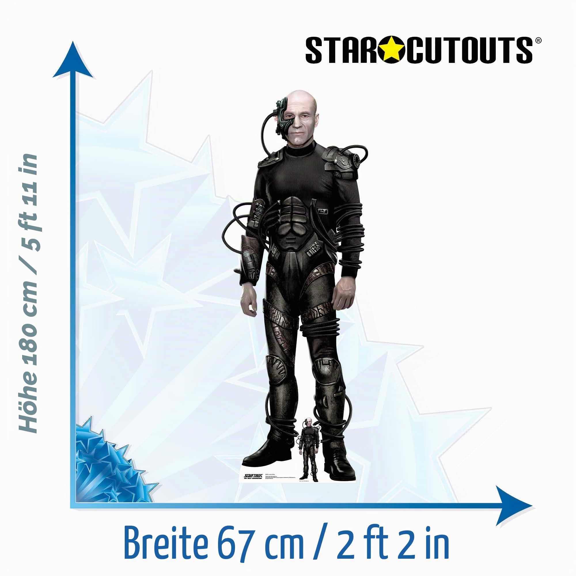 Star Cutouts SC4831 Locutus of Borg Star Trek - 180 cm lebensgroßer Pappaufsteller | Offizielles Bösewicht-Display für Trekkies, Sammler & Events
