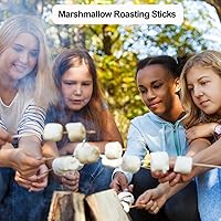 Vista 5 de 200 PCS Bamboo Marshmallow Roasting Sticks, SMores Skewers for Fire Pit, Proper Long 16 Inch Heavy Duty 4mm Thick Wooden Smores Sticks for Open Fire
