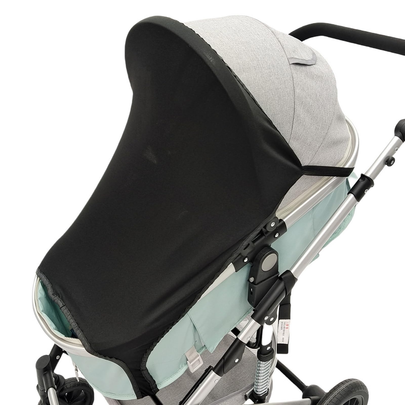 Extra Pram and Stroller Sun Shade Cover Block, Sunshade for Pram Seat Baby Sleep Aid and Breathable Blackout Canopy for Stroller, Pushchair and Buggy (Black) - 2