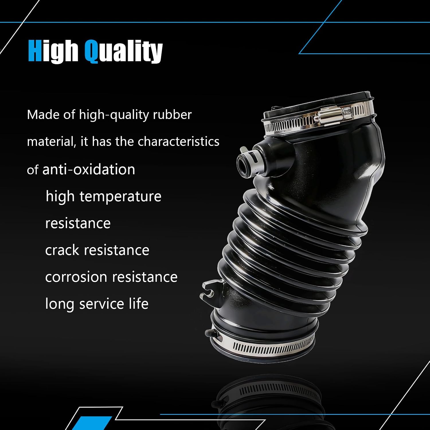 AUCERAMIC 172285J6A10 Air Intake Hose w/Clamps Fit for Honda Odyssey, Pilot, Ridgeline, Passport, Acura MDX 3.5L V6 2016-2024 Air Intake Duct Tube Boot 17228-5J6-A10