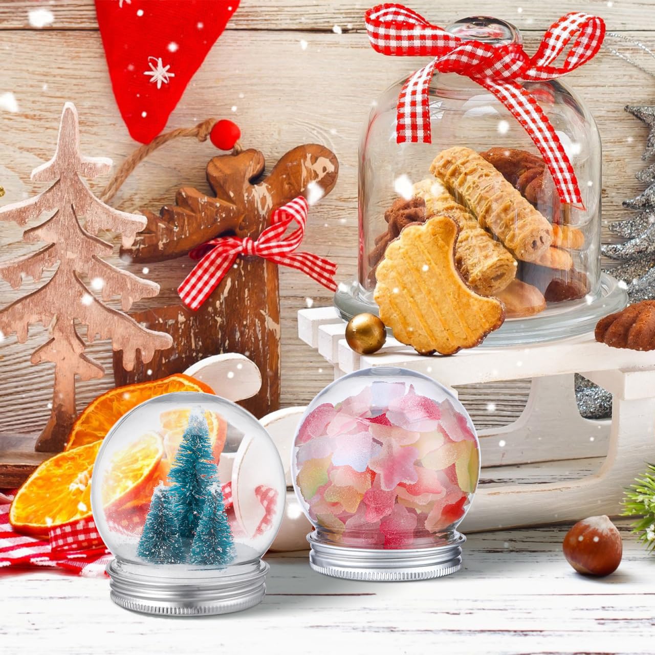 Bolas de Nieve Mini, 10 Unidades - Plástico Rellenable para Adultos