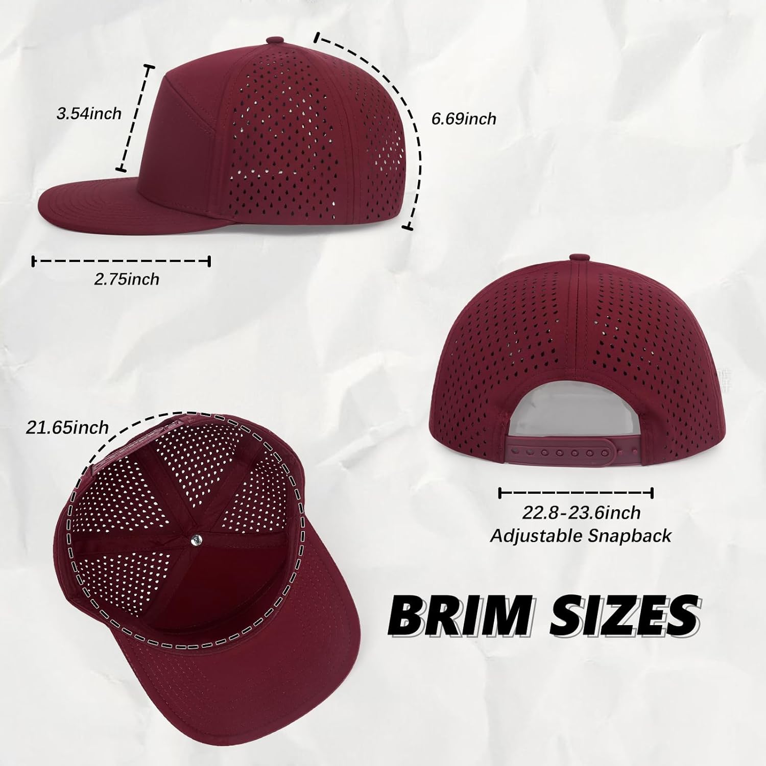 Quick Dry Baseball Cap Flat Brim Snapback Hat Sun and Rain Protection Golf Hat for Men Women - Image 7