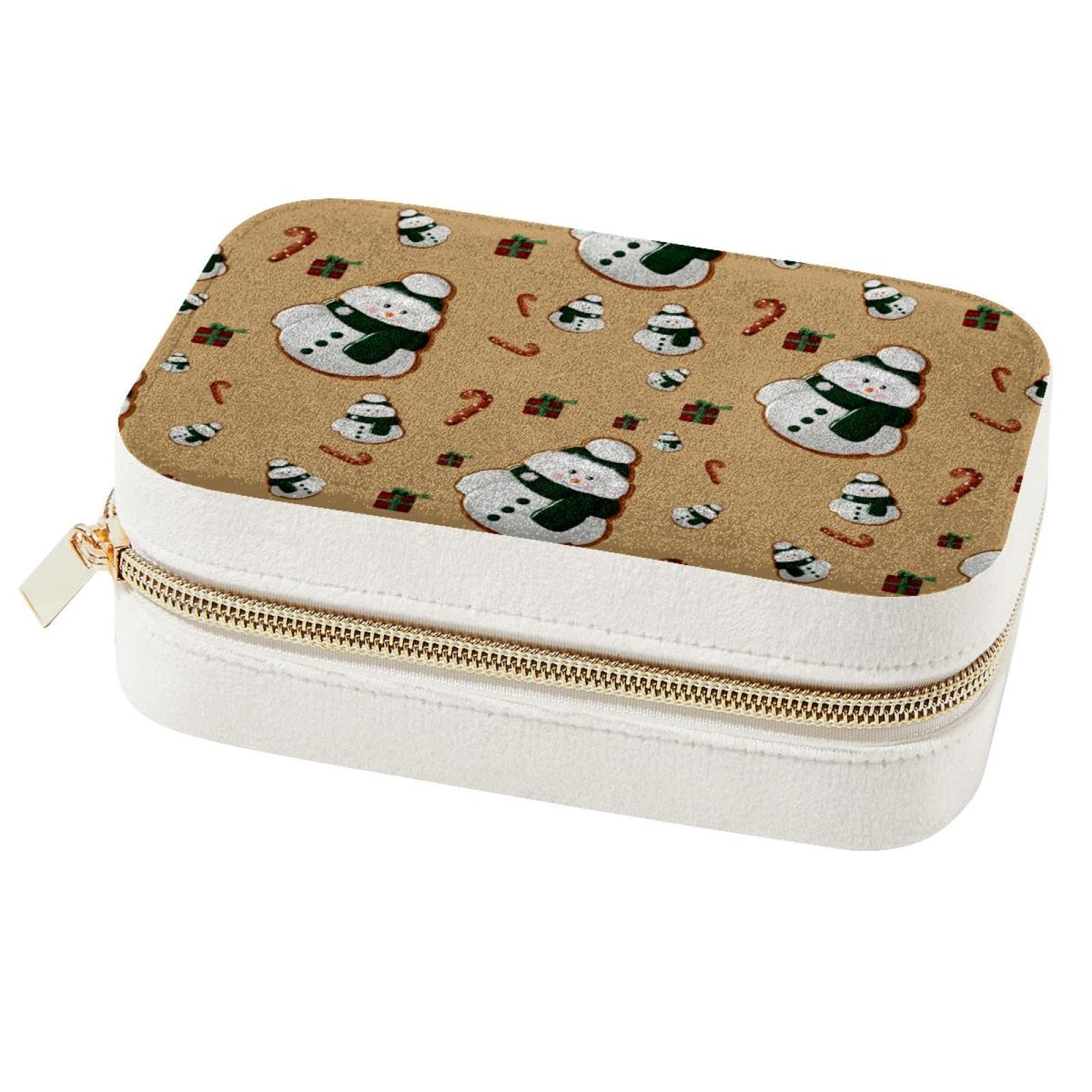 Boîte à bijoux bonhomme de neige portable pour bagues et colliers