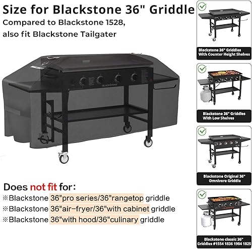 Miniatura 9 de Cubierta de plancha para parrilla Blackstone de 28 pulgadas con capucha, a prueba de rasgaduras y resistente al agua, cubierta de parrilla