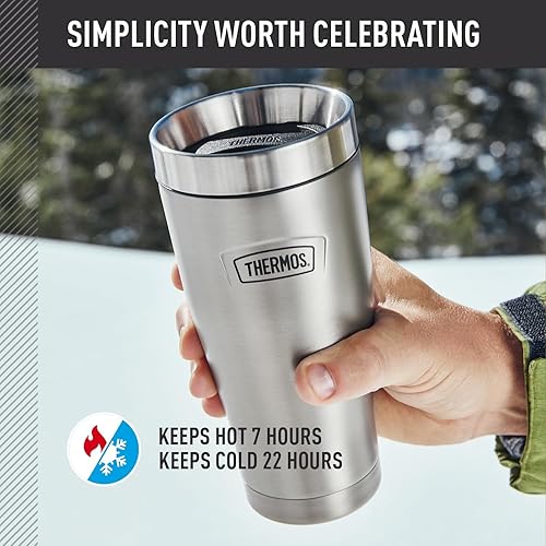 Miniatura 3 de THERMOS ICON SERIES, vaso de acero inoxidable, color rosa atardecer, 16 onzas