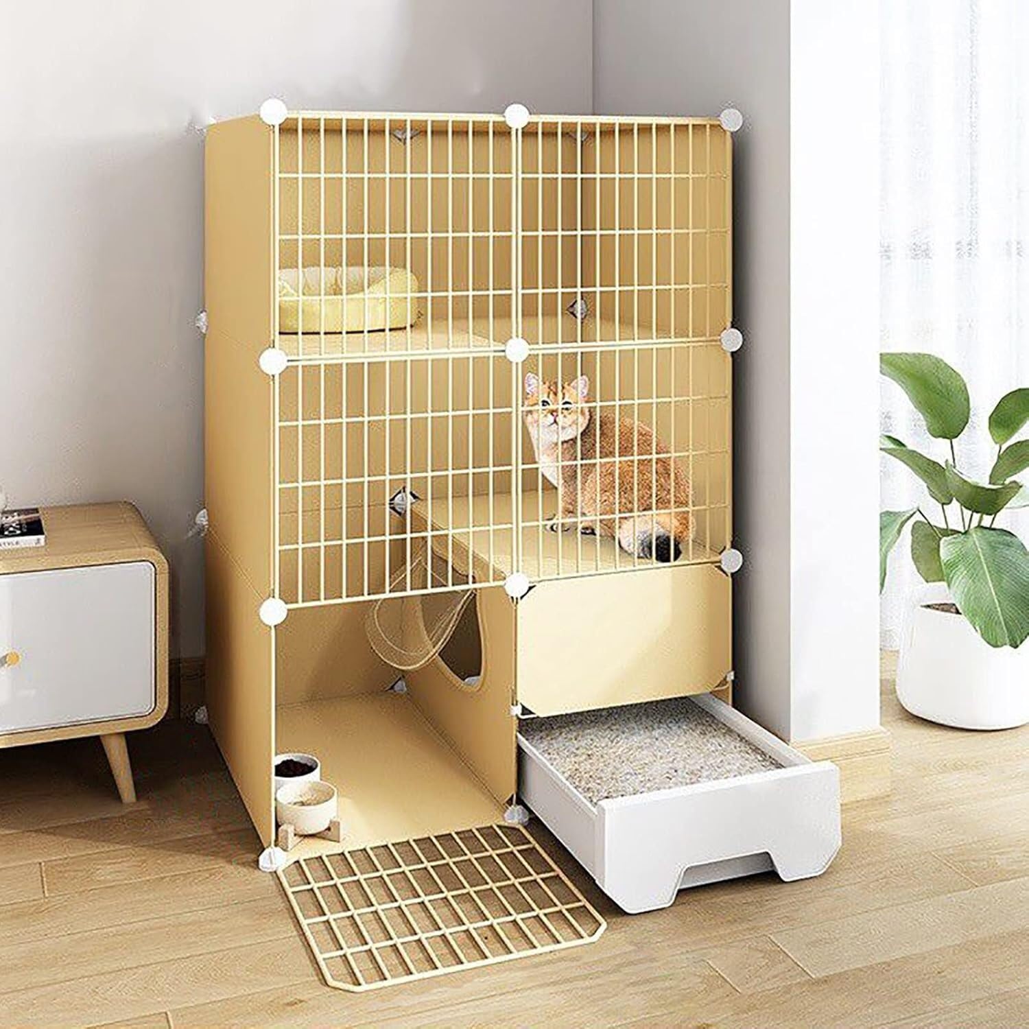 Transportbox for Haustiere – DIY-Käfig mit Tür und Tablett(75X49X109cm)