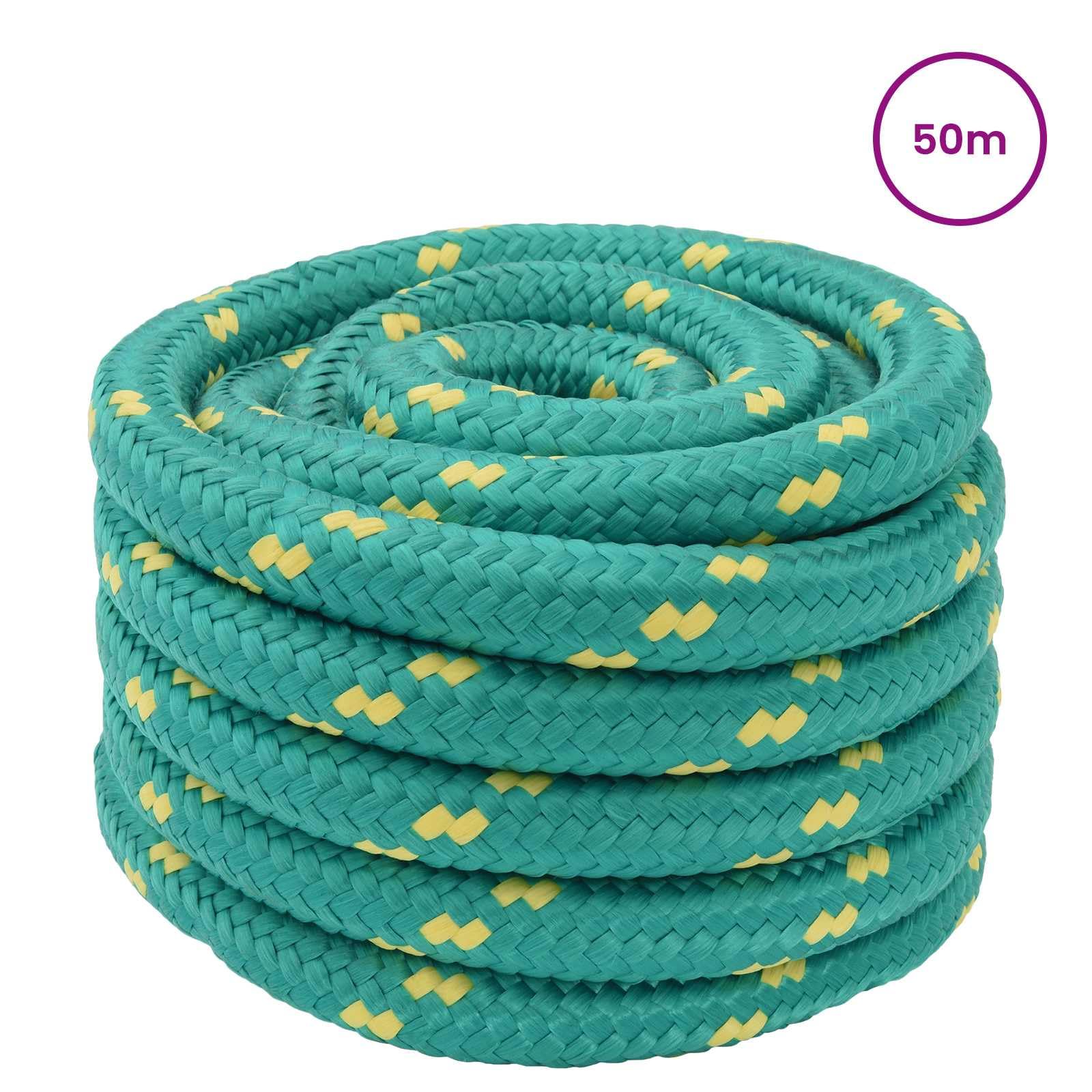 Cuerda de trabajo de polipropileno verde multifuncional para camping, vela, transporte, canotaje, kayak y pesca, diámetro 30 mm, longitud 50 m