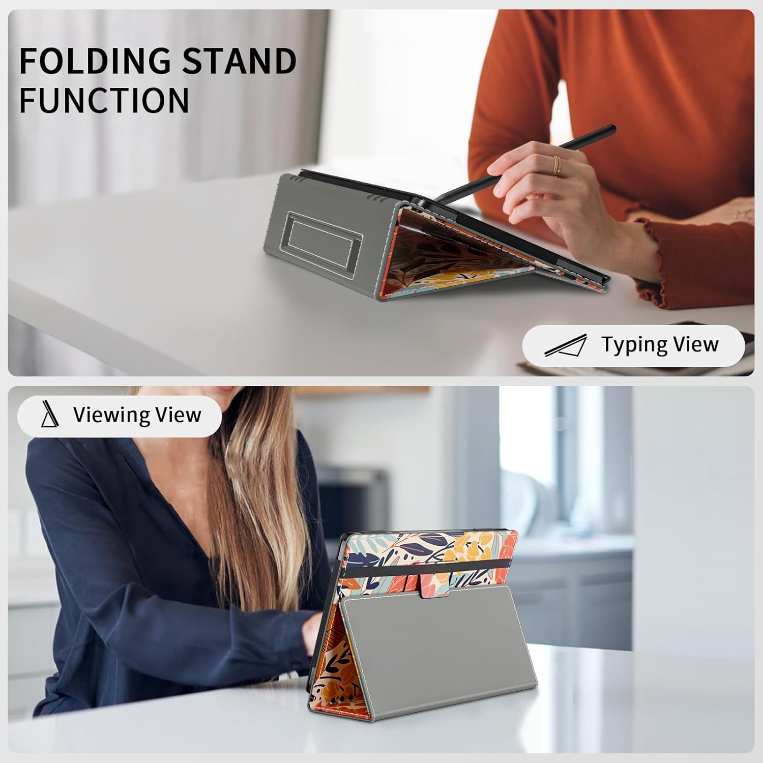 VORI Case for All-New Amazon Kindle Fire HD 10 Tablet and Fire HD 10 Plus (13th/11th Generation 2023/2021 Release) 10.1" - Slim Folding Stand Folio Cover with Auto Wake/Sleep & Hand Strap, Protea